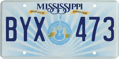 MS license plate BYX473