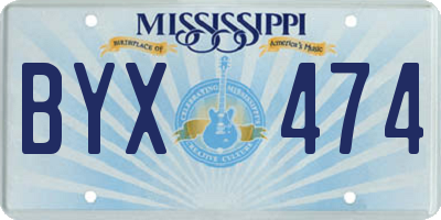 MS license plate BYX474