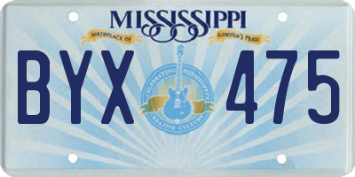 MS license plate BYX475