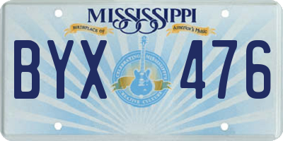 MS license plate BYX476