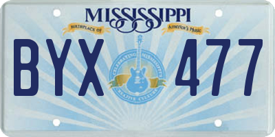 MS license plate BYX477