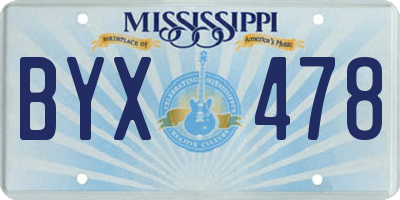 MS license plate BYX478