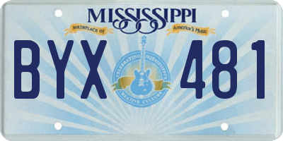 MS license plate BYX481