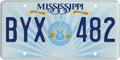 MS license plate BYX482