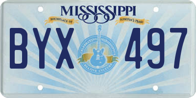 MS license plate BYX497