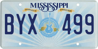 MS license plate BYX499
