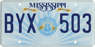 MS license plate BYX503