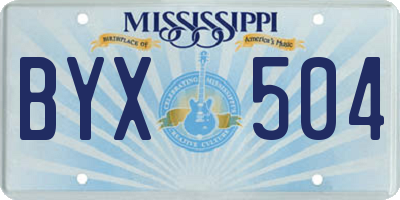 MS license plate BYX504