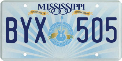 MS license plate BYX505