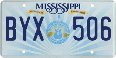 MS license plate BYX506