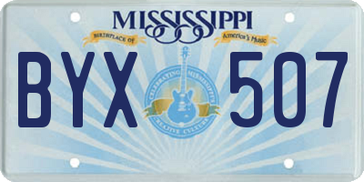 MS license plate BYX507