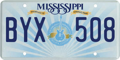 MS license plate BYX508