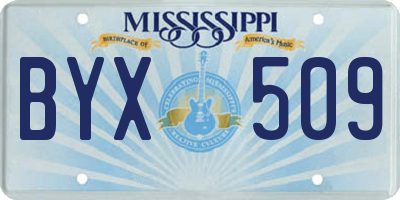 MS license plate BYX509