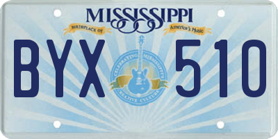 MS license plate BYX510
