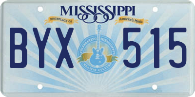 MS license plate BYX515