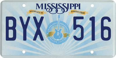 MS license plate BYX516