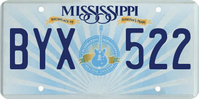 MS license plate BYX522