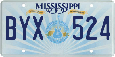 MS license plate BYX524
