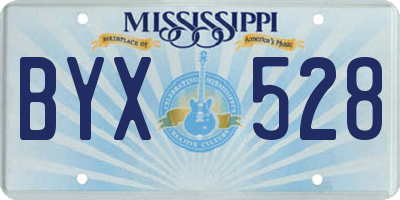 MS license plate BYX528
