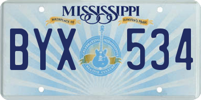 MS license plate BYX534