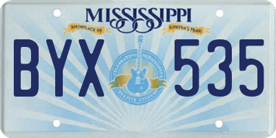 MS license plate BYX535