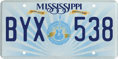 MS license plate BYX538