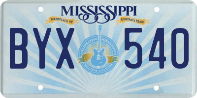 MS license plate BYX540