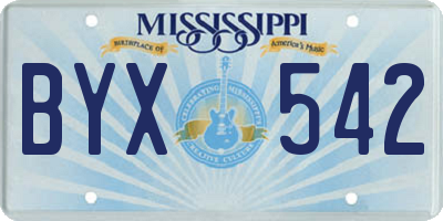 MS license plate BYX542