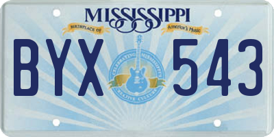 MS license plate BYX543