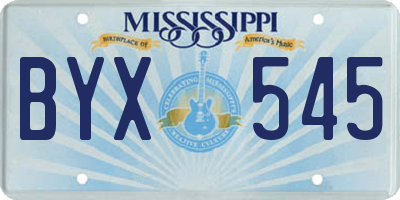 MS license plate BYX545