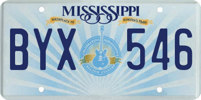 MS license plate BYX546