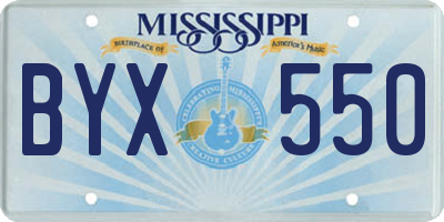 MS license plate BYX550