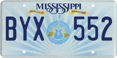 MS license plate BYX552