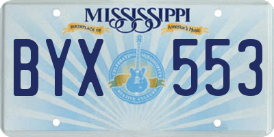 MS license plate BYX553
