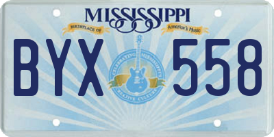 MS license plate BYX558