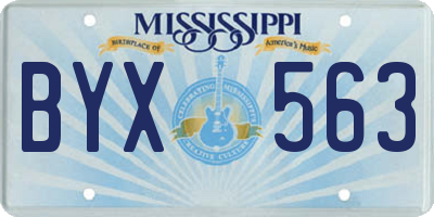 MS license plate BYX563