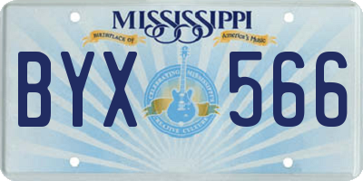MS license plate BYX566