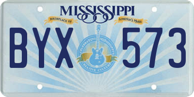 MS license plate BYX573