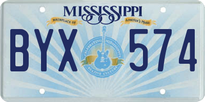MS license plate BYX574