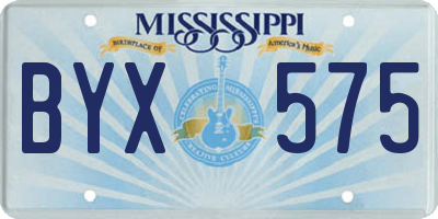 MS license plate BYX575
