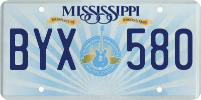 MS license plate BYX580