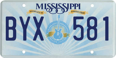 MS license plate BYX581