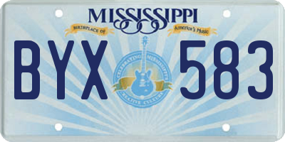 MS license plate BYX583