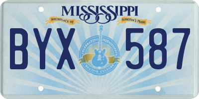 MS license plate BYX587