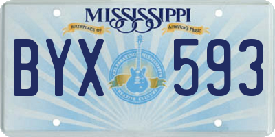 MS license plate BYX593