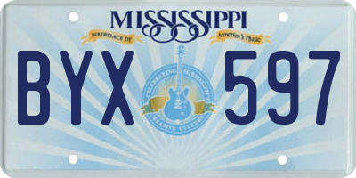 MS license plate BYX597