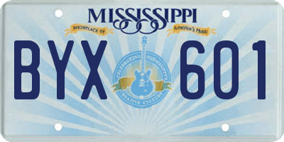 MS license plate BYX601