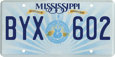 MS license plate BYX602