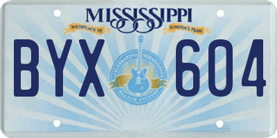 MS license plate BYX604