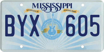 MS license plate BYX605